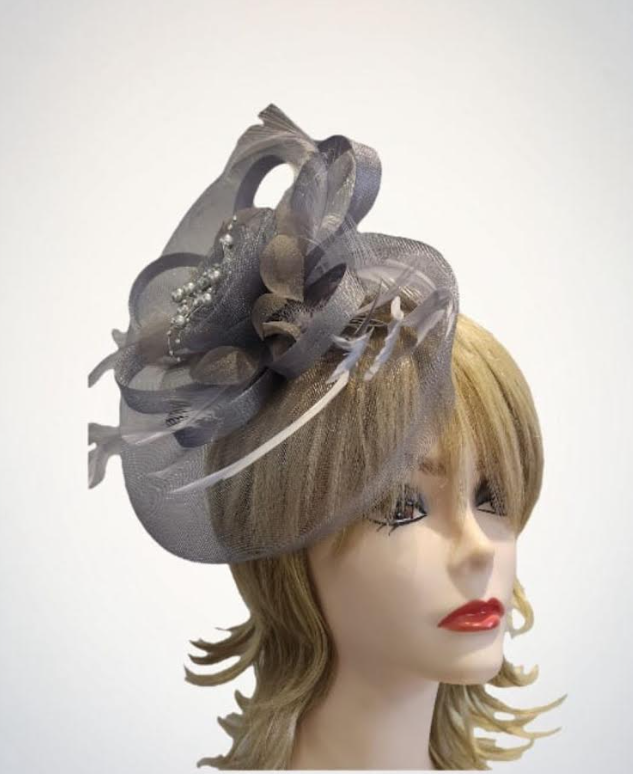 Clasic Veil Feather Facinator Headband