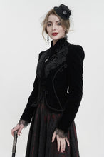 Load image into Gallery viewer, Black Gothic Embroidered Princess Seam Coat-S
