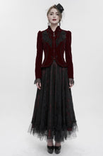 Load image into Gallery viewer, Burgundy Gothic Embroidered Princess Seam Coat
