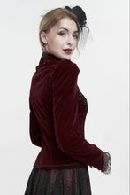 Load image into Gallery viewer, Burgundy Gothic Embroidered Princess Seam Coat
