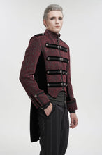 Load image into Gallery viewer, Red with Black Brocade Embroidered Long Tail Coat

