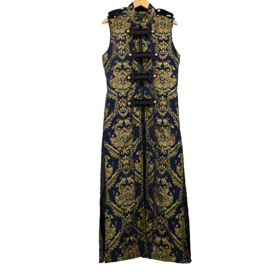 Gothic Damask Military Waistcoat – Blue