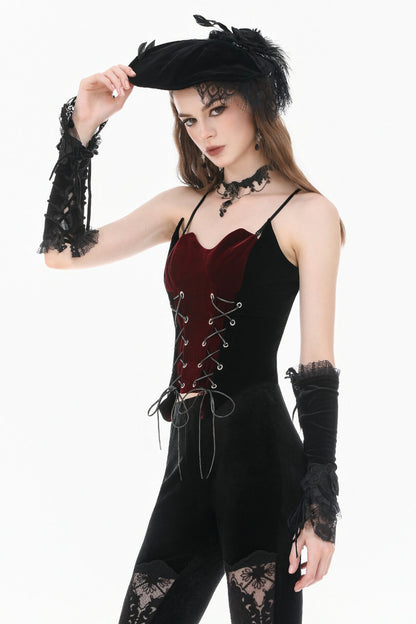 Gothic Velvet Top with Laces