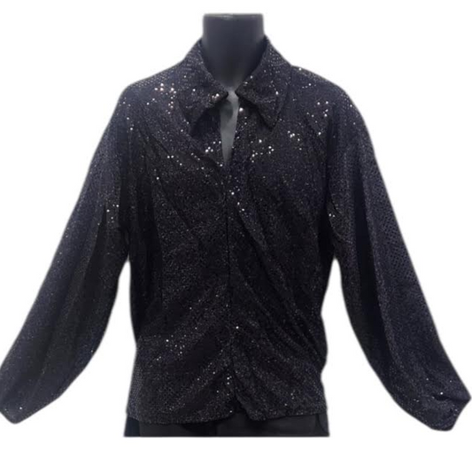 Black Shirt with Glitter Disco
