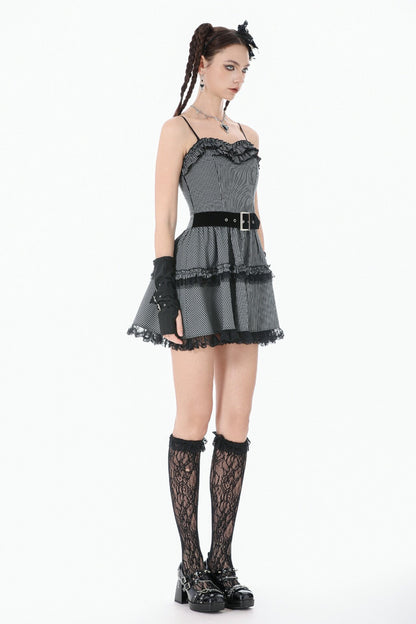 Stripe, Ruffled Gothic Dress w/Belt
