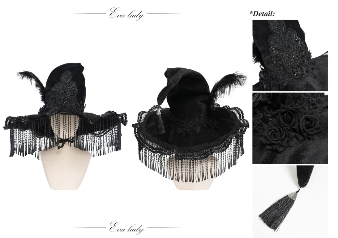 Black Victorian Witch Hat