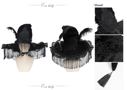Black Victorian Witch Hat