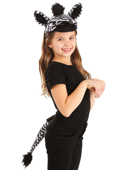 Plush Zebra Headband & Tail Kit