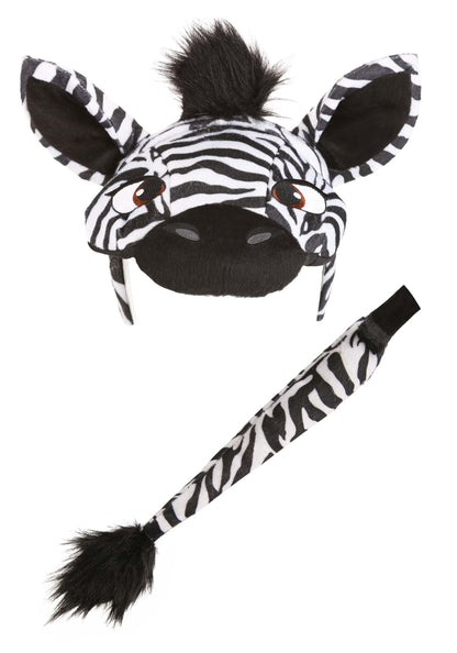 Plush Zebra Headband & Tail Kit
