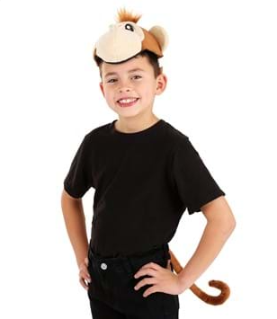 Soft Monkey Headband & Tail Accessory Kit