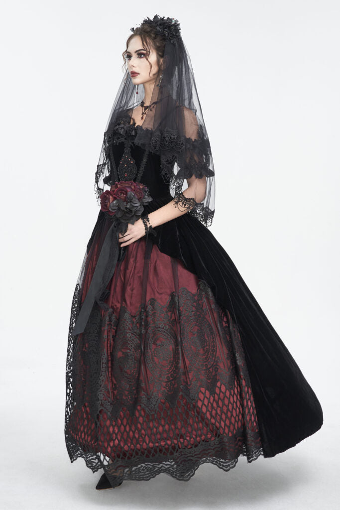 Gothic Lace Off Shoulder Dress
