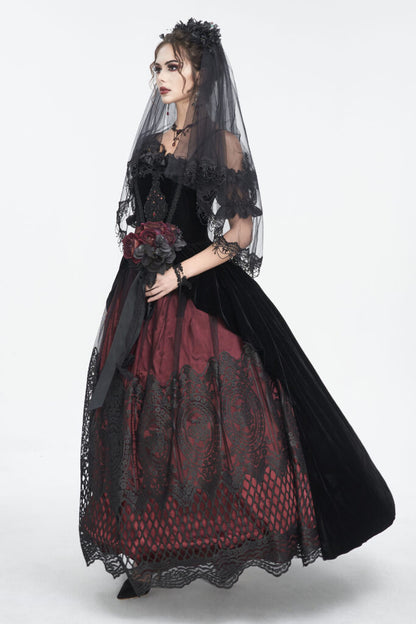 Gothic Lace Off Shoulder Dress