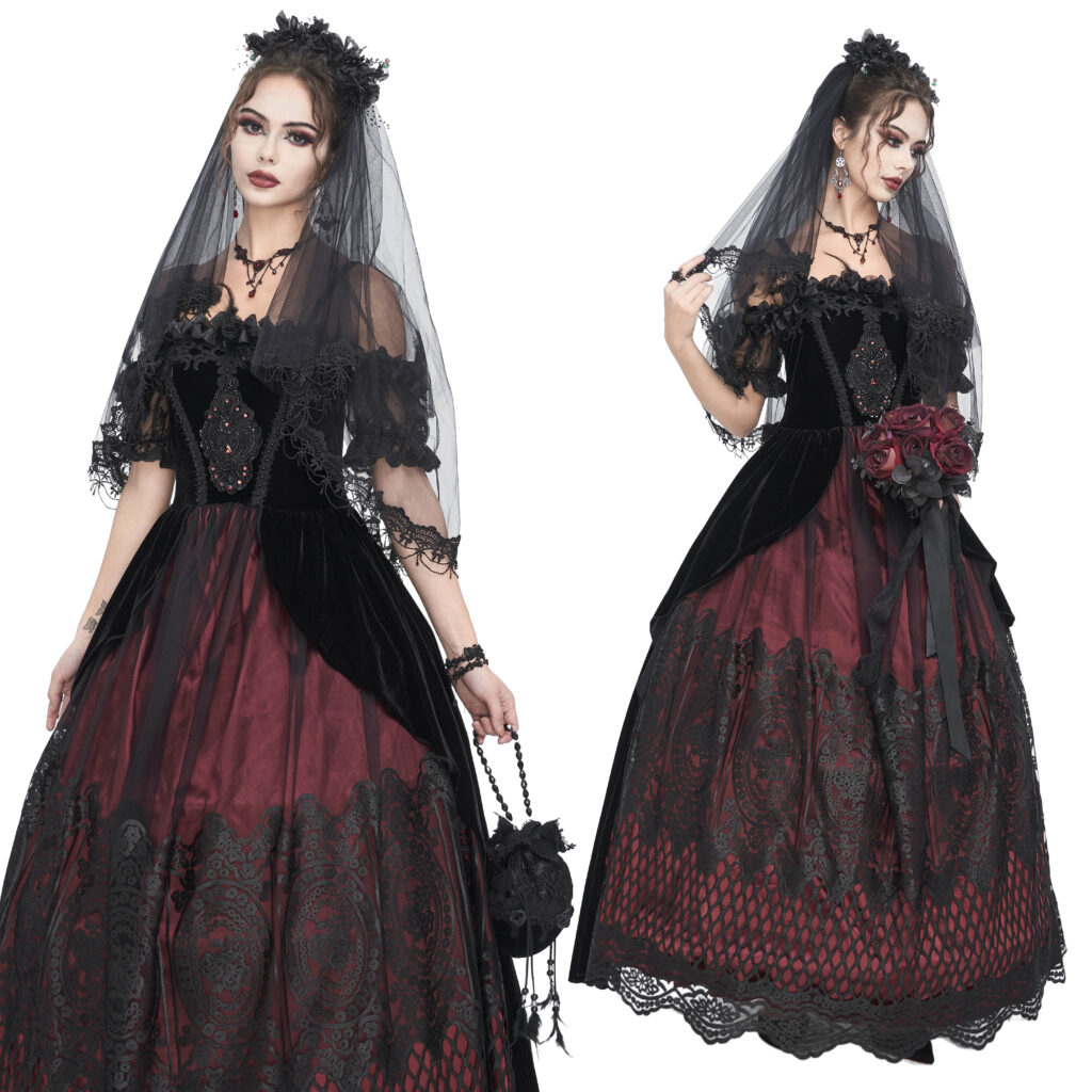 Gothic Lace Off Shoulder Dress