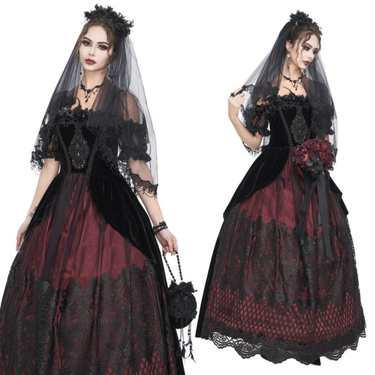 Gothic Lace Off Shoulder Dress
