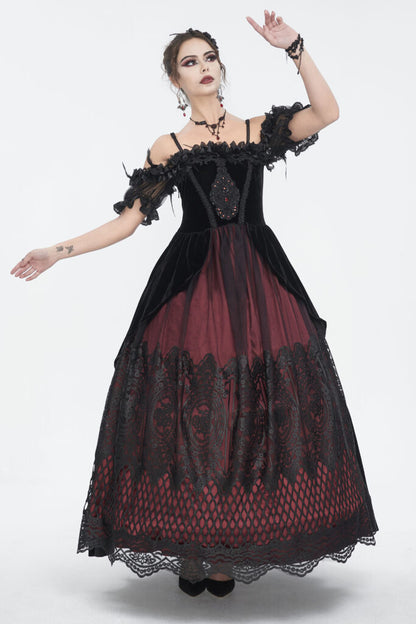 Gothic Lace Off Shoulder Dress