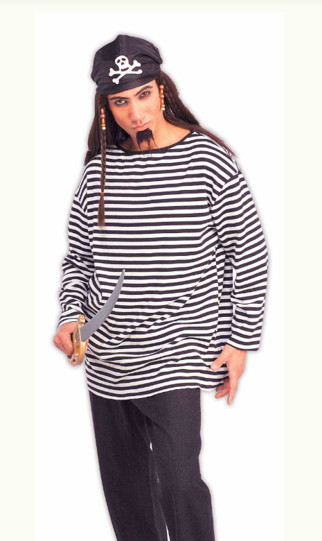 Striped Costume Shirt-Black/White