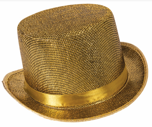 Glitter Mesh Top Hat-Gold