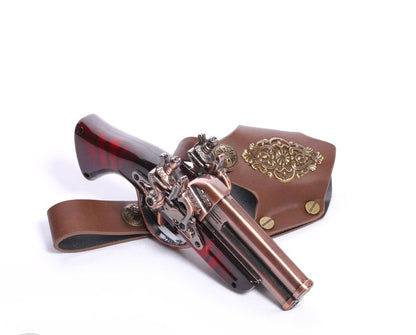 Steampunk Red Gun and Holster