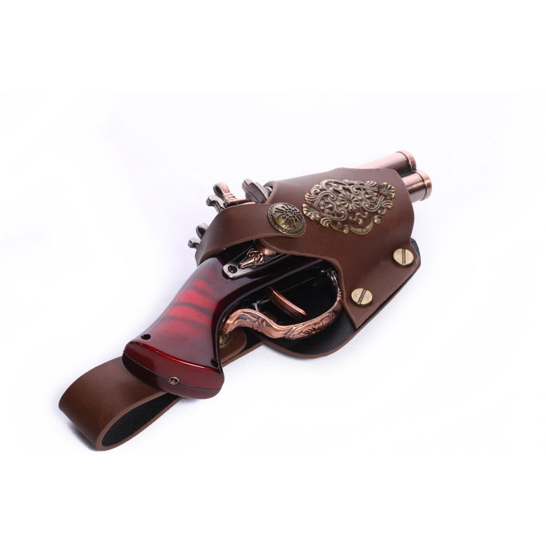 Steampunk Red Gun and Holster