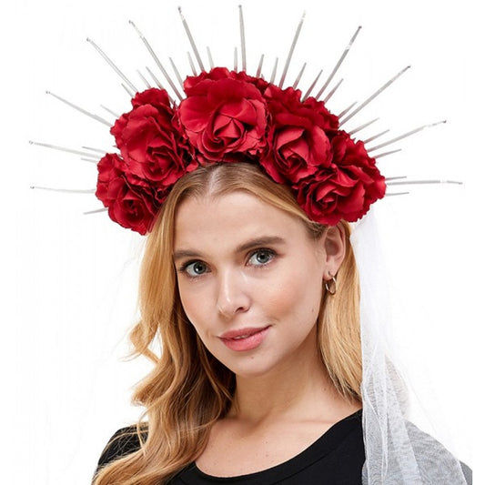 Rose Halo Crown with Veil