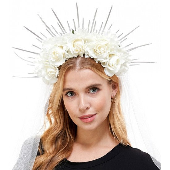 Rose Halo Crown with Veil