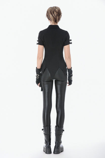Gothic studded lace-up button up Shirt