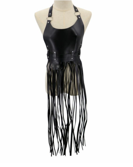 Leatherette Top with Waterfall Belt