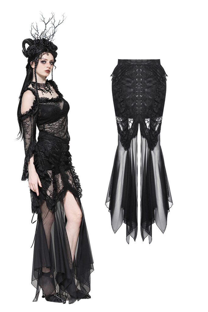 Mermaid mesh ruffle Skirt