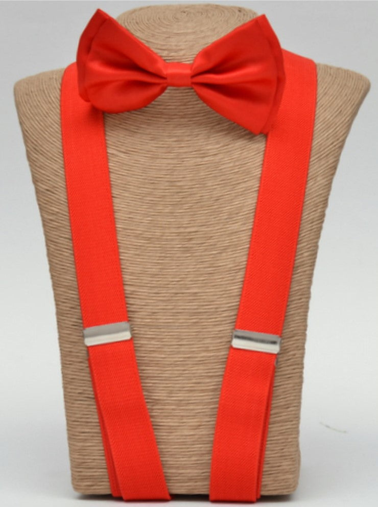 AD Red Bowtie - Red Suspender Set