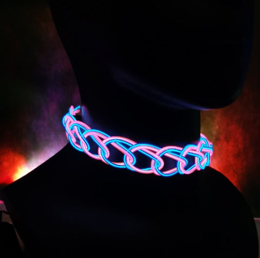 LED Chunky Necklace- Blue/Pink