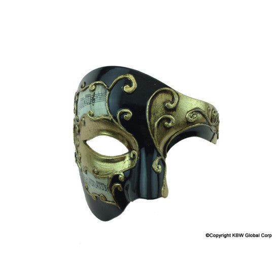 Black & Gold Baroque Music Mask