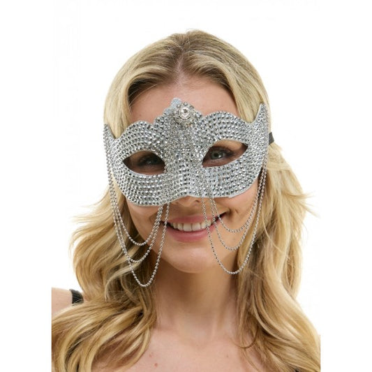 Silver Rhinestone Half-Mask