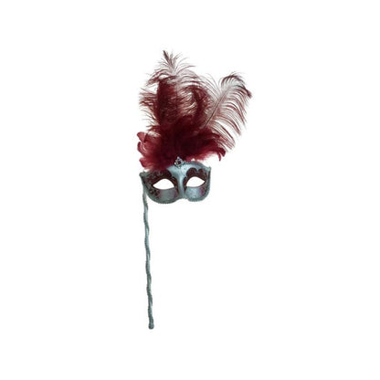 Feather Mask With Stick