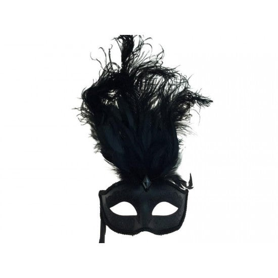 Feather Mask With Stick