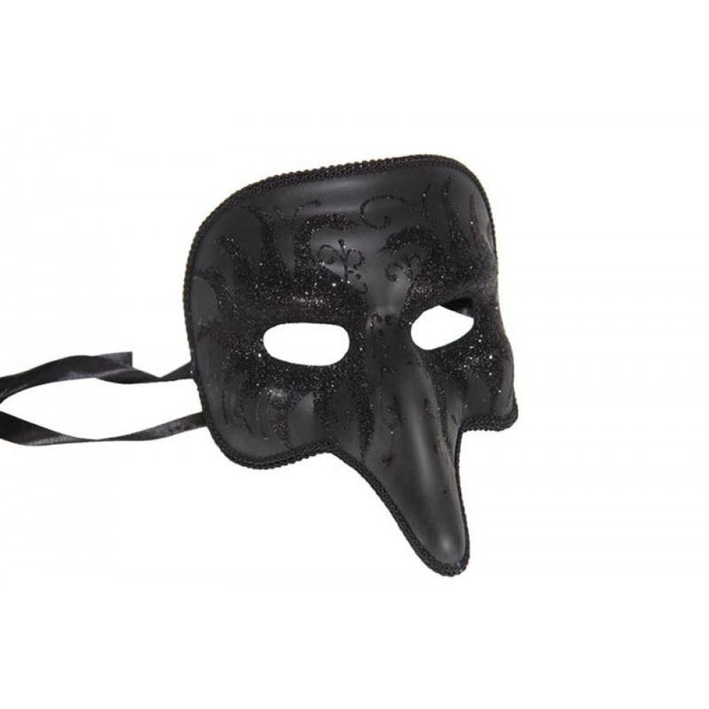Venetian Mask Short Nose Black