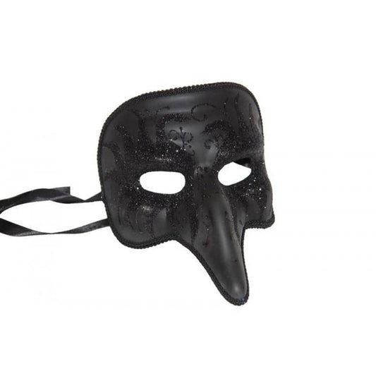 Venetian Mask Short Nose Black