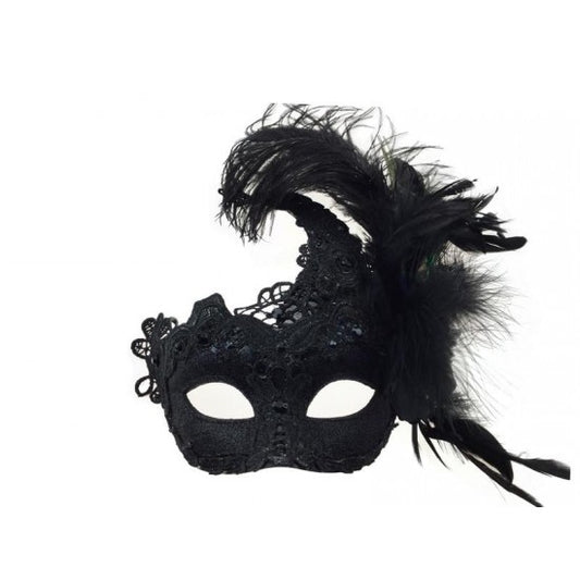 Venetian Lace w/ feather Blk
