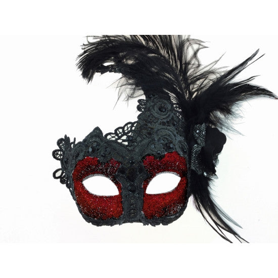 Venetian Lace w/ feather Blk