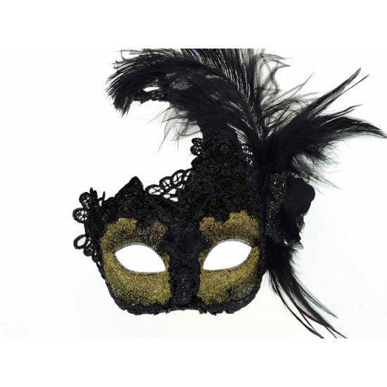 Venetian Lace w/ feather Blk