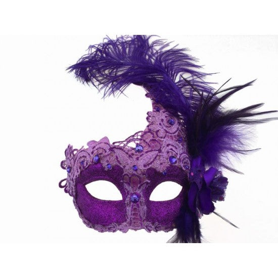 Venetian Lace w/ feather Blk