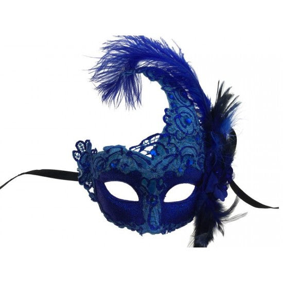 Venetian Lace w/ feather Blk