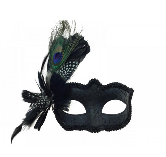 Black White Feather Mask