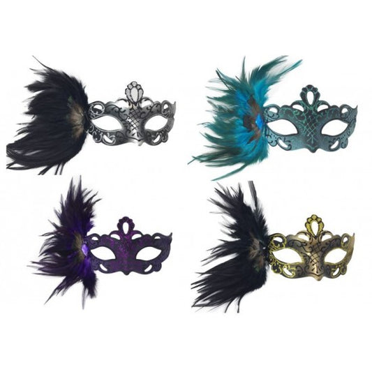 Venetian mask with feather