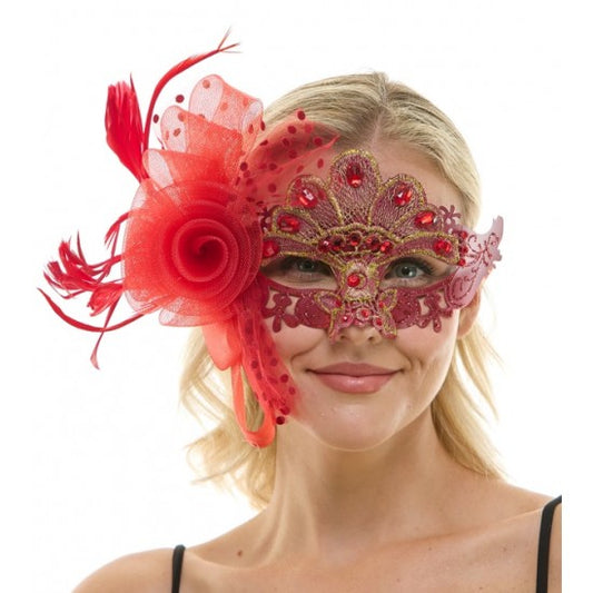 Gemstone Lace Fascinator Mask