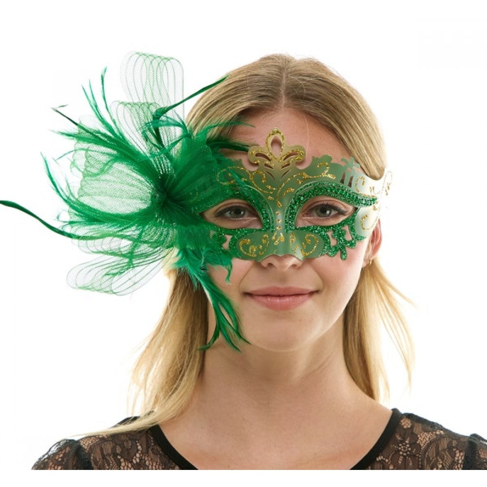 Green Crown Fascinator Mask