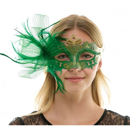 Green Crown Fascinator Mask