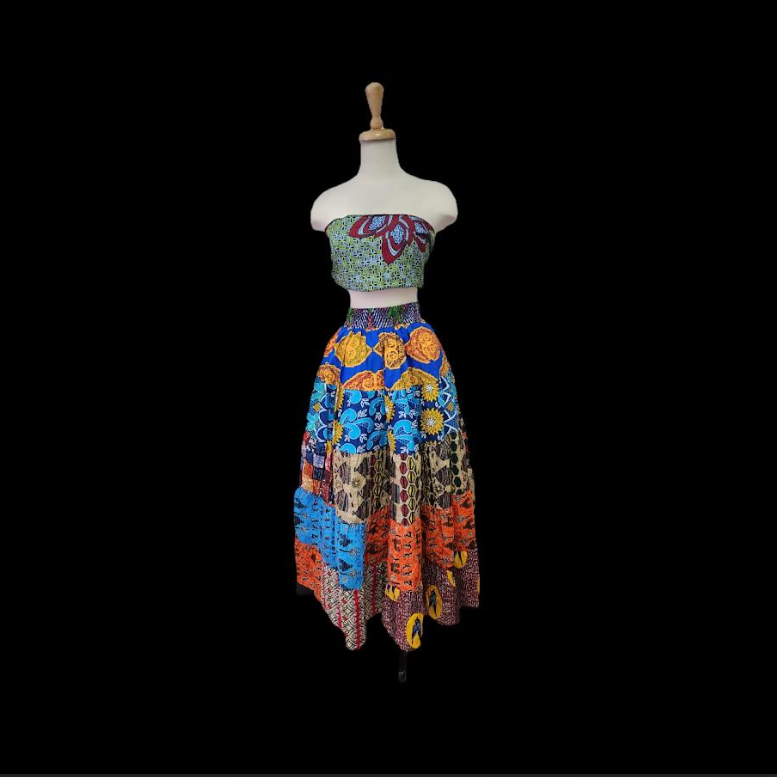 Patch Afro Skirt