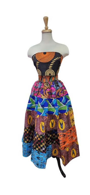 Patch Afro Skirt