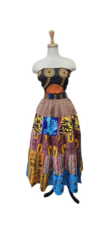 Patch Afro Skirt