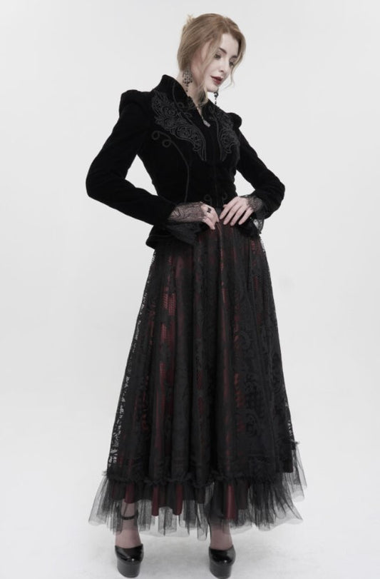 Gothic Maxi Lace with waistband skirt